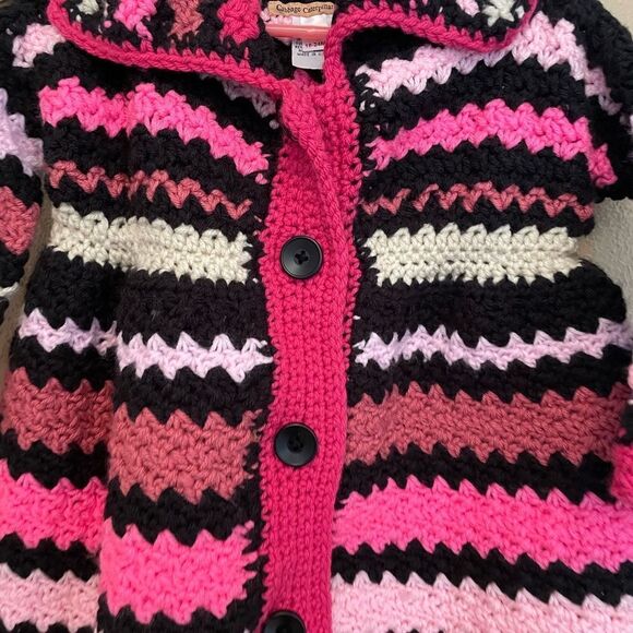 Little Girl Crochet Handmade Coat Dress 18-24 Months - Picture 3 of 16